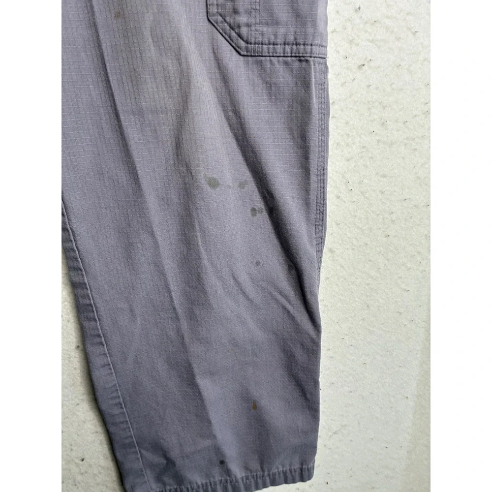 Carhartt Mens Grey Ripstop Cargo Work Pants Size Medium Elastic Waist Utility